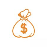 Dolar Para Çantası Araba Sticker 17X17 Cm Turuncu
