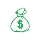 Dolar Para Çantası Araba Sticker 17X17 Cm Yeşil