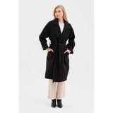 Dolce Bella Kadın Oversize Çift Cepli Kısa Kaşe Kaban - 36