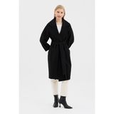 Dolce Bella Kadın Oversize Çift Cepli Kısa Kaşe Kaban - 48 - Siyah