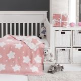 Dolce Bonita Home Pamuklu Bebek Battaniye Star Pembe