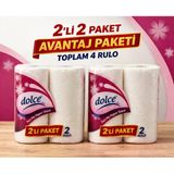 Dolce Çift Katlı Kağıt Havlu 2'Li Rulo 2 Paket Yüksek Emicili Çok Amaçlı Kağıt Havlu