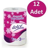 Dolce Dev Rulo Havlu 12 Adet - Beyaz