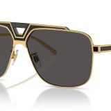 Dolce & Gabbana Erkekler Yuvarlak Moda Güneş Gözlüğü, Altın/Mat Siyah/Koyu Gri, One Size