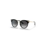 Dolce & Gabbana Kadın Siyah Organik (UV) Cam Çelik Kapalı Çerçeve Oval - Yuvarlak Güneş Gözlüğü Dg4394 3246/8g 50-2