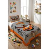 Dolce Mariee Araba Yarışı Temalı Kadife Kumaş Çocuk ve Genç Yatak Örtüsü Seti (2 Parça) TKY0034 - Renkli - 180 x 240 cm