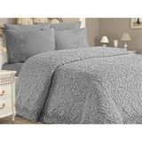 Dolce Mariee Fransız Güpürlü Gri 230x250 cm 6 Parça Battaniye Set