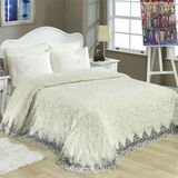 Dolce Mariee Fransız Güpürlü Krem 230x250 cm 6 Parça Battaniye Set