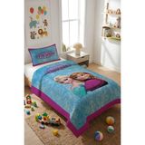 Dolce Mariee Frozen Temalı Kadife Kumaş Çocuk Yatak Örtüsü Seti (2 Parça) TKY0027 - Renkli - 180 x 240 cm