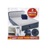 Dolce Mariee Intex Başlıklı Elektrikli Şişme Yatak - Çift Kişilik ,152X236X86 cm(2 Adet Şişme Yastık Hediyeli)