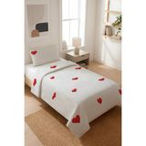 Dolce Mariee Kalpli Kadife Kumaş Kapitoneli Tek Kişilik Yatak Örtüsü Seti (2 Parça) TKY0042 - Renkli - 180 x 240 cm
