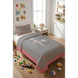 Dolce Mariee Kız Desenli Kadife Kumaş Çocuk Yatak Örtüsü Seti (2 Parça) TKY0021 - Renkli - 180 x 240 cm