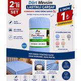 Dolce Mariee Lastikli Pamuklu Yatak Çarşafı – Tam Oturan, Nefes Alan Kumaş - 100x200 Tek Kişilik - Mavi