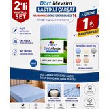 Dolce Mariee Lastikli Pamuklu Yatak Çarşafı – Tam Oturan, Nefes Alan Kumaş - 200x200 King Size - Mavi