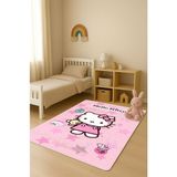 Dolce Mariee Parlak Kadife Kumaş Dijital Baskı Dot Kaymaz Tabanlı Çocuk ve Genç Odası Halısı H0597 - 80 x 150 cm - Renkli