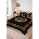 Dolce Mariee Parlak Kadife Kumaş Kapitoneli Çift Kişilik Yatak Örtüsü Seti (3 Parça) CKY0001REV - Renkli - 240 x 260 cm