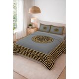 Dolce Mariee Parlak Kadife Kumaş Kapitoneli Çift Kişilik Yatak Örtüsü Seti (3 Parça) CKY0006REV - Renkli - 240 x 260 cm