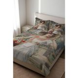 Dolce Mariee Parlak Kadife Kumaş Kapitoneli Çift Kişilik Yatak Örtüsü Seti (3 Parça) CKY0018 - Renkli - 240 x 260 cm