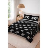 Dolce Mariee Parlak Kadife Kumaş Kapitoneli Çift Kişilik Yatak Örtüsü Seti (3 Parça) CKY0019 - Renkli - 240 x 260 cm