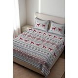 Dolce Mariee Parlak Kadife Kumaş Kapitoneli Çift Kişilik Yatak Örtüsü Seti (3 Parça) CKY0021 - Renkli - 240 x 260 cm