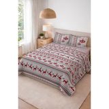 Dolce Mariee Parlak Kadife Kumaş Kapitoneli Çift Kişilik Yatak Örtüsü Seti (3 Parça) CKY0042 - Renkli - 240 x 260 cm