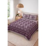 Dolce Mariee Parlak Kadife Kumaş Kapitoneli Çift Kişilik Yatak Örtüsü Seti (3 Parça) CKY0046 - Renkli - 240 x 260 cm