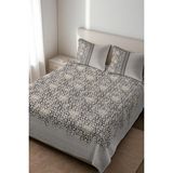 Dolce Mariee Parlak Kadife Kumaş Kapitoneli Çift Kişilik Yatak Örtüsü Seti (3 Parça) CKY0059 - Renkli - 240 x 260 cm