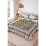 Dolce Mariee Parlak Kadife Kumaş Kapitoneli Çift Kişilik Yatak Örtüsü Seti (3 Parça) CKY0064 - Renkli - 240 x 260 cm