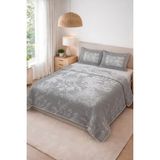 Dolce Mariee Parlak Kadife Kumaş Kapitoneli Çift Kişilik Yatak Örtüsü Seti (3 Parça) CKY0071 - Renkli - 240 x 260 cm