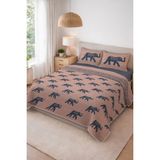 Dolce Mariee Parlak Kadife Kumaş Kapitoneli Çift Kişilik Yatak Örtüsü Seti (3 Parça) CKY0073 - Renkli - 240 x 260 cm