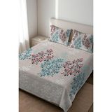 Dolce Mariee Parlak Kadife Kumaş Kapitoneli Çift Kişilik Yatak Örtüsü Seti (3 Parça) CKY0074 - Renkli - 240 x 260 cm