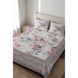 Dolce Mariee Parlak Kadife Kumaş Kapitoneli Çift Kişilik Yatak Örtüsü Seti (3 Parça) CKY0077 - Renkli - 240 x 260 cm