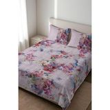Dolce Mariee Parlak Kadife Kumaş Kapitoneli Çift Kişilik Yatak Örtüsü Seti (3 Parça) CKY0081 - Renkli - 240 x 260 cm