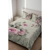 Dolce Mariee Parlak Kadife Kumaş Kapitoneli Çift Kişilik Yatak Örtüsü Seti (3 Parça) CKY0083 - Renkli - 240 x 260 cm