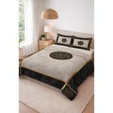Dolce Mariee Parlak Kadife Kumaş Kapitoneli Çift Kişilik Yatak Örtüsü Seti (3 Parça) CKY0088 - Renkli - 240 x 260 cm