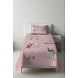 Dolce Mariee Parlak Kadife Kumaş Tek Kişilik Çocuk Yatak Örtüsü Seti (2 Parça) TKY0019 - 180 x 240 cm - Renkli