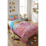 Dolce Mariee Prenses Temalı Kadife Kumaş Çocuk Yatak Örtüsü Seti (2 Parça) TKY0032 - Renkli - 180 x 240 cm