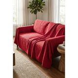 Dolce Mariee Su Yolu Emboss Koltuk-Çekyat Örtüsü (2 Adet Kırmızı) EMO0007 - Renkli - 145 x 200 cm