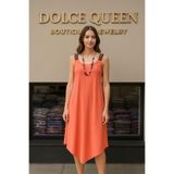 DOLCE QUEEN Kadın Asimetrik Etnik Askılı Uzun Elbise DQ0000341-20