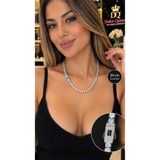 DOLCE QUEEN Xuping Işıltılı Zarif Taşlı Su Yolu Kadın Kolye Gümüş 20 cm DQ000001160