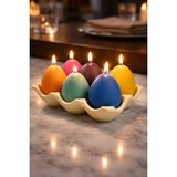 Dolce Rainbow Egg Dekoratif Mum Takımı - Çok Renkli