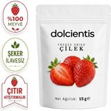 Dolcientis Freeze Dried Çilek 15 G Dondurularak Kurutulmuş Çıtır Çilek Cipsi Şeker Ilavesiz - 15 gr