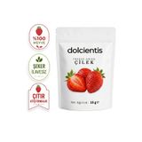 Dolcientis Freeze Dried Çilek 15 g Dondurularak Kurutulmuş Çıtır Çilek Cipsi Şeker İlavesiz