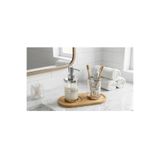 Dolduran Dekor Bambu banyo takı organizer yağdanlık altlığı iki bölmeli tabak sunumluk 23 × 12 cm 2li set
