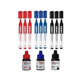Doldurulabilir 9 Tahta Kalemi ve 30ML Mürekkebi x 3 Renk - Kırmızı