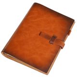 Doldurulabilir A5 deri not defteri, tekrar kullanılabilir deri günlük, vintage düzenleyici, 6 halkalı klasör, 120 sayfa, çizgili kağıt ve çanta, yazarlar, iş, iş, üniversite eğitimi için, açık