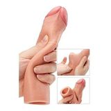 Dolgulu Realistik Penis Kılıfı Uzatmalı Prezervatif 4 cm Ten Rengi Silikon Kılıf