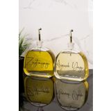 Dolkin Home 2'li Lüks 500 ml Yağdanlık Gold Kapak Cam Yağlık Zeytinyağı Ayçiçek Yağı Etiketli Sosluk Sirkelik