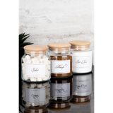 Dolkin Home 3'lü 500 ml Ahşap Vakum Kapaklı Filtre Şeker/Nescafe/Süt Tozu Etiketli Cam Kavanoz Seti
