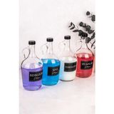 Dolkin Home 4'lü 1.5 Lt Cam Deterjanlık Seti Sıvı Deterjanlık Etiketli 1500 ml Cam Şişe Galon Yumuşatıcı Şişesi - Şeffaf